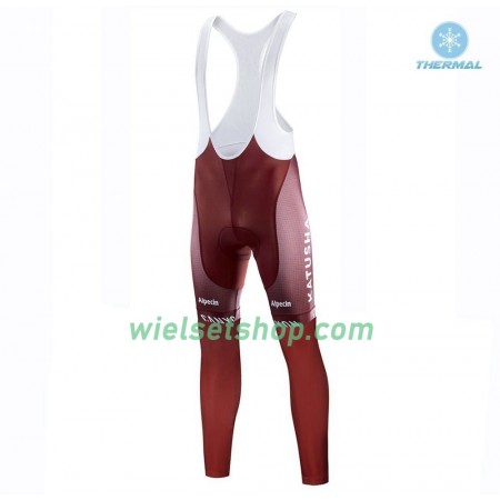 Fietsbroek Lang met Bretels 2019 Team Katusha Alpecin N001 Winter Thermal Fleece